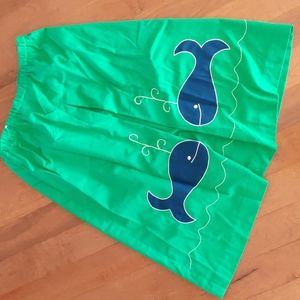 Vintage Pleated Whale Embroidered Skirt A Line